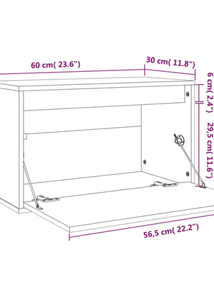 Wandkast 60X30X35 Cm Massief Grenenhout