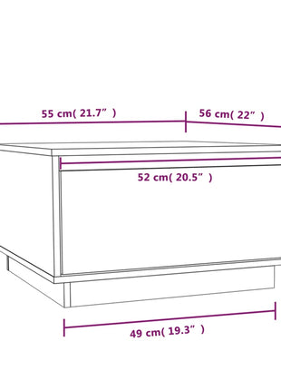 Salontafel 55X56X32 Cm Massief Grenenhout