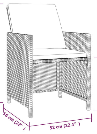 9-Delige Tuinset Met Kussens Poly Rattan Zwart