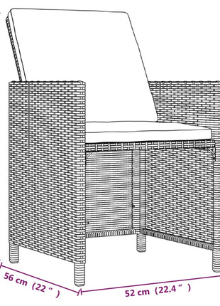 5-Delige Tuinset Met Kussens Poly Rattan Beige