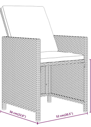 7-Delige Tuinset Met Kussens Poly Rattan Grijs