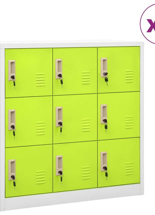 Lockerkast 90X45X92,5 Cm Staal Lichtgrijs En Groen