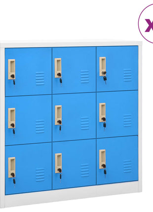 Lockerkast 90X45X92,5 Cm Staal Lichtgrijs En Blauw