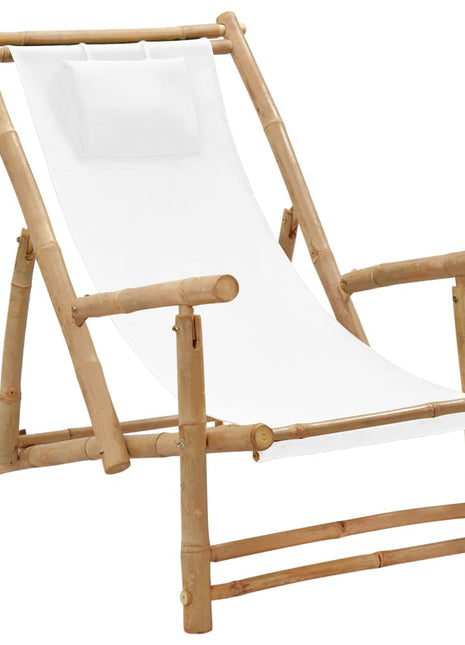 Terrasstoel Bamboe En Canvas