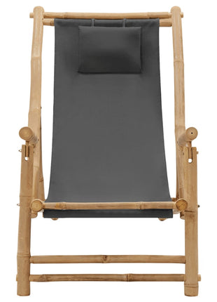 Terrasstoel Bamboe En Canvas