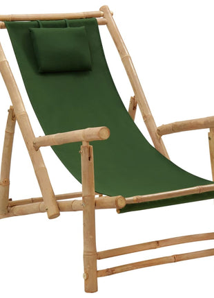 Terrasstoel Bamboe En Canvas