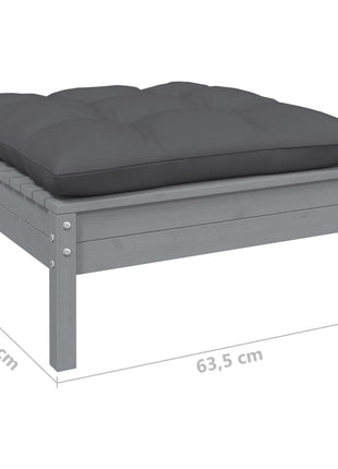 6-delige Loungeset met antracietkleurige kussens grenenhout