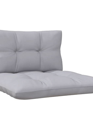 6-delige Loungeset met grijze kussens grenenhout