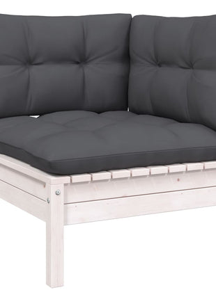 6-delige Loungeset met kussens massief grenenhout