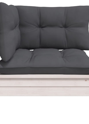 6-delige Loungeset met kussens massief grenenhout