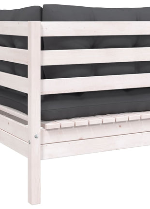 6-delige Loungeset met kussens massief grenenhout