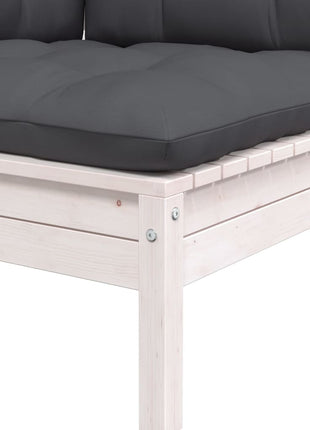 6-delige Loungeset met kussens massief grenenhout