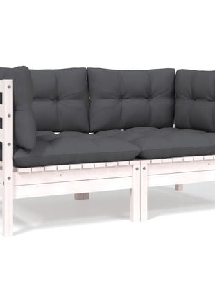 6-delige Loungeset met kussens massief grenenhout
