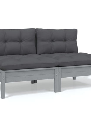 6-delige Loungeset met kussens massief grenenhout