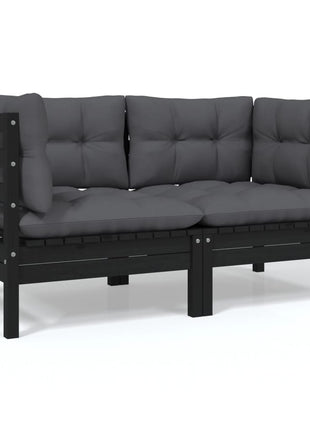 6-delige Loungeset met kussens massief grenenhout