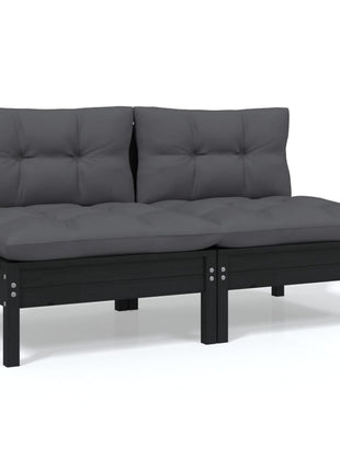 6-delige Loungeset met kussens massief grenenhout