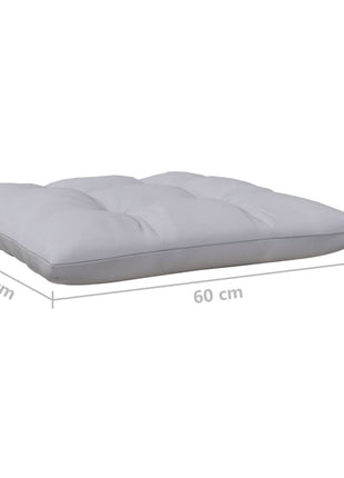 6-delige Loungeset met grijze kussens grenenhout