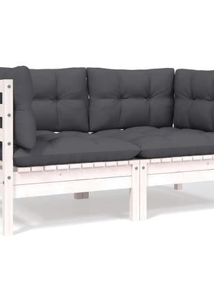 6-delige Loungeset met kussens massief grenenhout