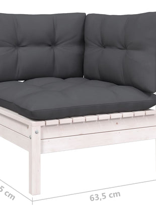 6-delige Loungeset met kussens massief grenenhout
