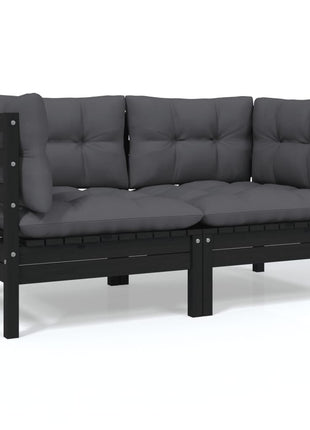 6-delige Loungeset met kussens massief grenenhout