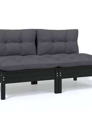 6-delige Loungeset met kussens massief grenenhout