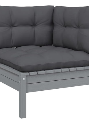 6-delige Loungeset met kussens massief grenenhout