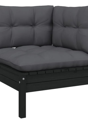 6-delige Loungeset met kussens massief grenenhout