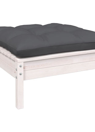 6-delige Loungeset met kussens grenenhout wit