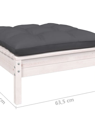 6-delige Loungeset met kussens grenenhout wit