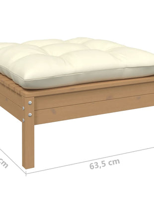 6-delige Loungeset met kussens grenenhout honingbruin