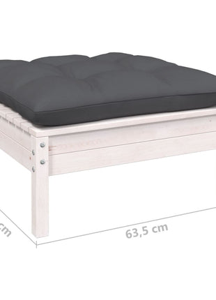 6-delige Loungeset met kussens grenenhout wit