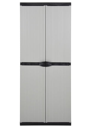 Tuinkast Met 3 Schappen 68X40X168 Cm Grijs En Zwart