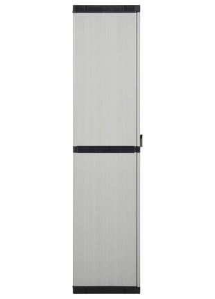 Tuinkast Met 3 Schappen 68X40X168 Cm Grijs En Zwart