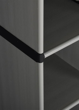 Tuinkast Met 3 Schappen 68X40X168 Cm Grijs En Zwart