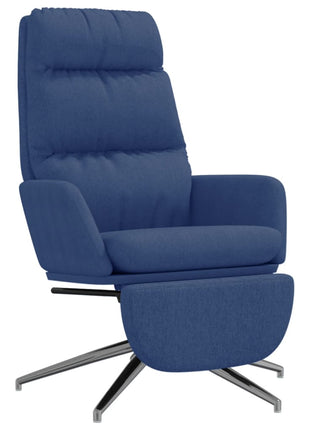 Relaxstoel met voetensteun stof blauw