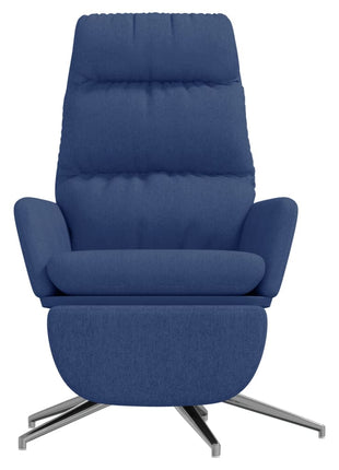 Relaxstoel met voetensteun stof blauw