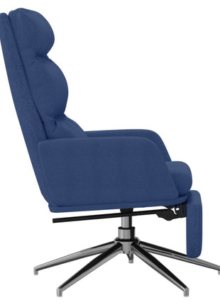 Relaxstoel met voetensteun stof blauw