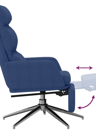 Relaxstoel met voetensteun stof blauw