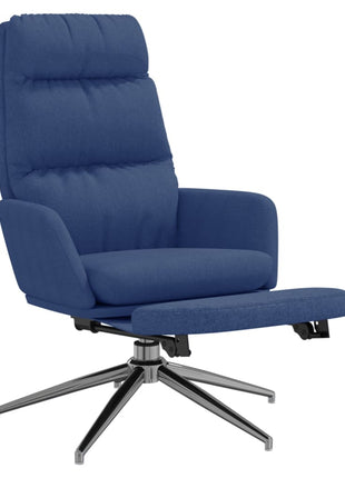 Relaxstoel met voetensteun stof blauw