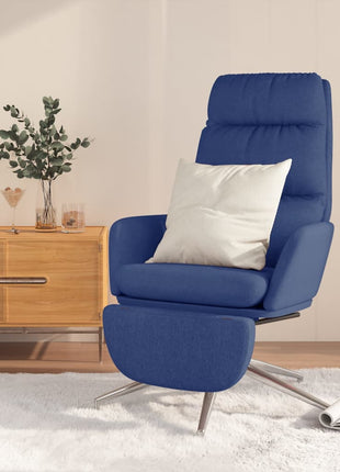 Relaxstoel met voetensteun stof blauw