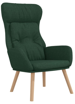 Relaxstoel met voetenbank stof donkergroen
