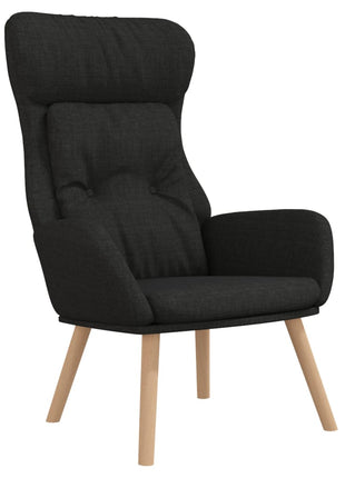 Relaxstoel met voetenbank stof zwart
