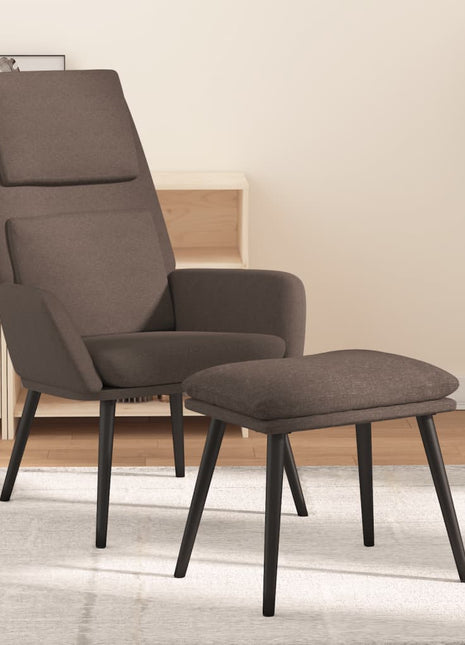 Relaxstoel met voetenbank stof taupe