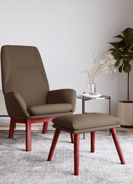Relaxstoel met voetenbank stof taupe
