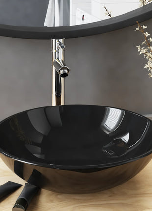Wastafel Met Kraan En Pop-Up Afvoer Gehard Glas Transparant