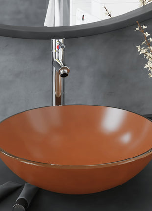 Wastafel Met Kraan En Pop-Up Afvoer Gehard Glas Transparant