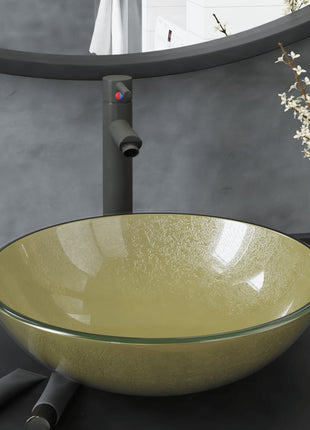 Wastafel Met Kraan En Pop-Up Afvoer Gehard Glas Transparant
