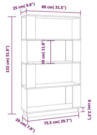 Boekenkast/Kamerscherm 80X25X132 Cm Massief Grenenhout