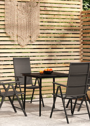 5-Delige Tuinset Poly Rattan Zwart
