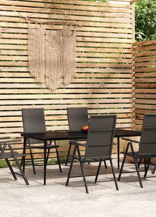 5-Delige Tuinset Poly Rattan Zwart